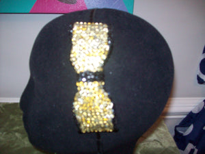 HC--glittered bowed headband