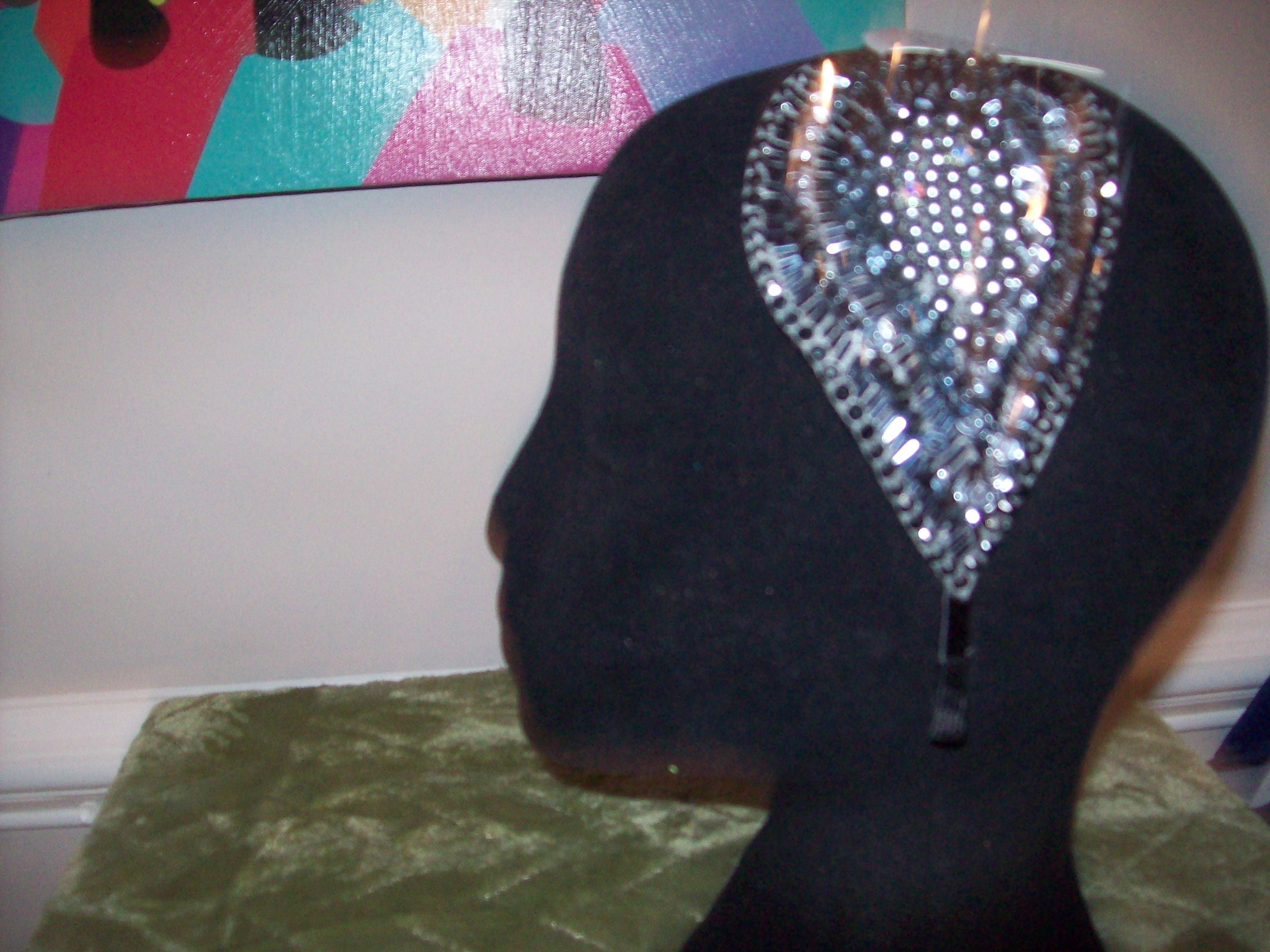 HC--silver teardrop headband