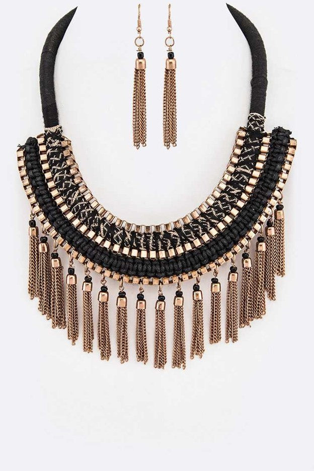 CC--Fringe Chain Necklace