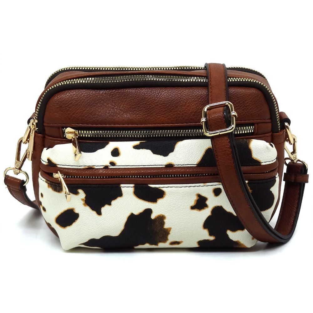 BC cow print cross body